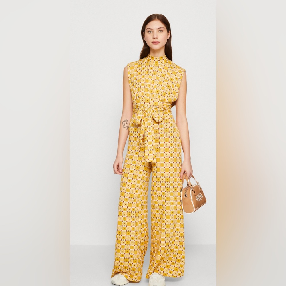 NEW FREE PEOPLE ❗️LAST ONE❗️- Vibe Check Jumpsuit in Sunflower Combo - Picture 7 of 14
